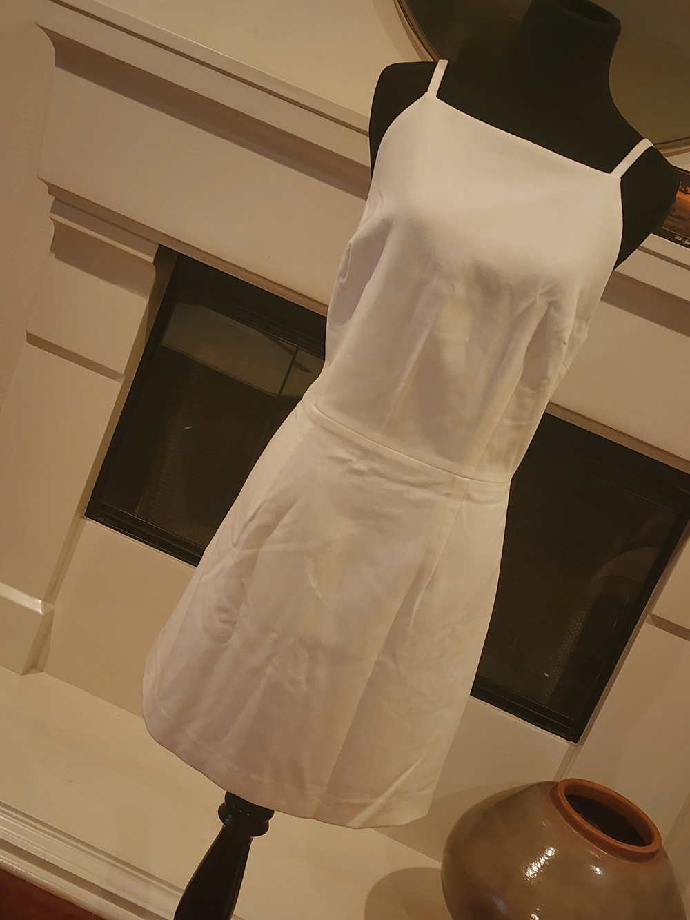 French Connection White Mini Dress with Thin Straps